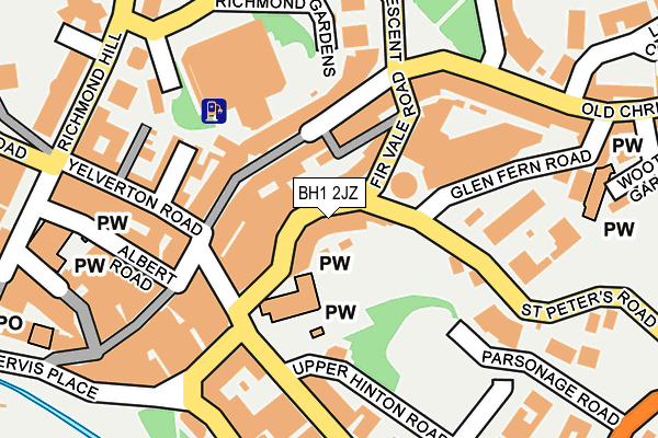 BH1 2JZ map - OS OpenMap – Local (Ordnance Survey) BH1 2JZ map - OS OpenMap – Local (Ordnance Survey)