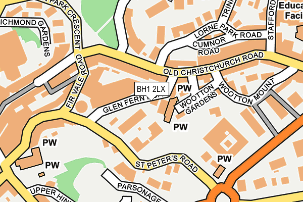 BH1 2LX map - OS OpenMap – Local (Ordnance Survey) BH1 2LX map - OS OpenMap – Local (Ordnance Survey)