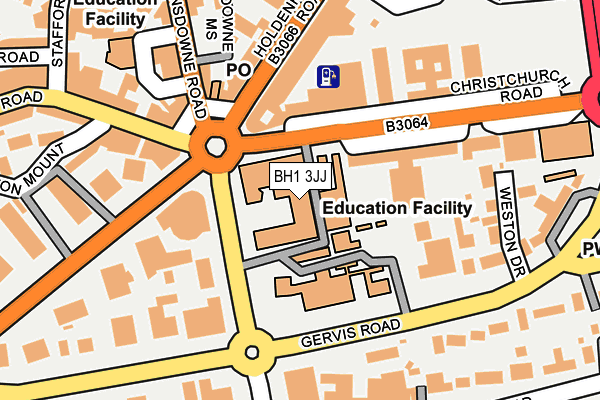 BH1 3JJ map - OS OpenMap – Local (Ordnance Survey)