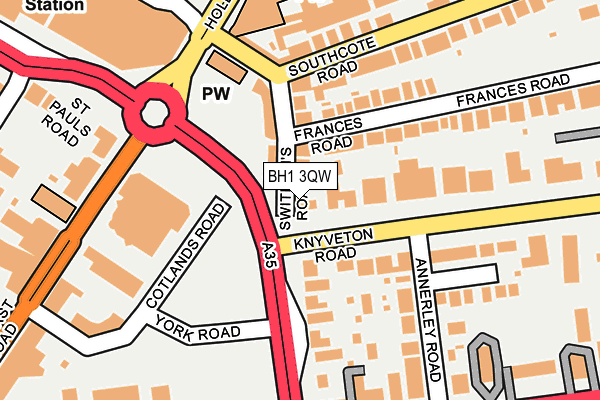 BH1 3QW map - OS OpenMap – Local (Ordnance Survey) BH1 3QW map - OS OpenMap – Local (Ordnance Survey)