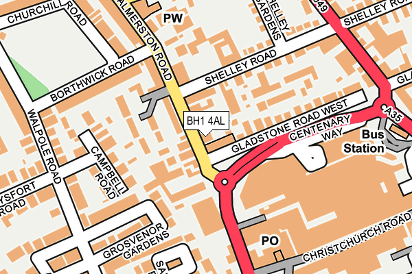 BH1 4AL map - OS OpenMap – Local (Ordnance Survey) BH1 4AL map - OS OpenMap – Local (Ordnance Survey)
