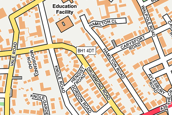 BH1 4DT map - OS OpenMap – Local (Ordnance Survey) BH1 4DT map - OS OpenMap – Local (Ordnance Survey)