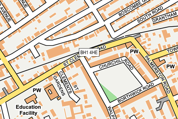 BH1 4HE map - OS OpenMap – Local (Ordnance Survey)