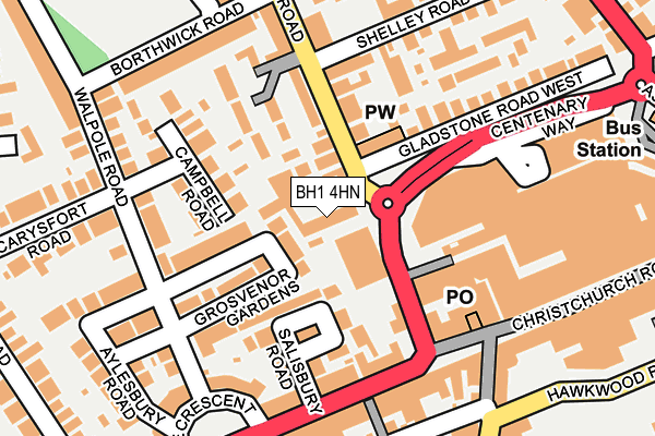 BH1 4HN map - OS OpenMap – Local (Ordnance Survey) BH1 4HN map - OS OpenMap – Local (Ordnance Survey)