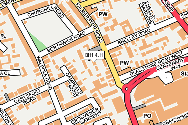 BH1 4JH map - OS OpenMap – Local (Ordnance Survey) BH1 4JH map - OS OpenMap – Local (Ordnance Survey)