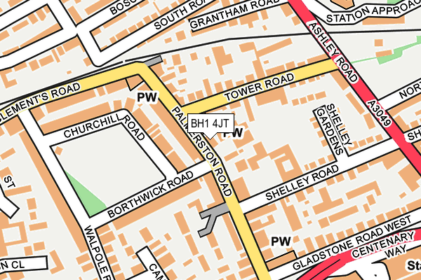 BH1 4JT map - OS OpenMap – Local (Ordnance Survey) BH1 4JT map - OS OpenMap – Local (Ordnance Survey)
