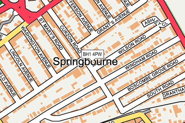 BH1 4PW map - OS OpenMap – Local (Ordnance Survey) BH1 4PW map - OS OpenMap – Local (Ordnance Survey)