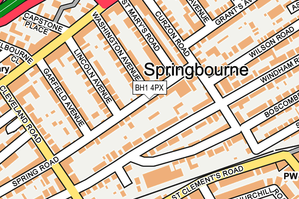 BH1 4PX map - OS OpenMap – Local (Ordnance Survey) BH1 4PX map - OS OpenMap – Local (Ordnance Survey)