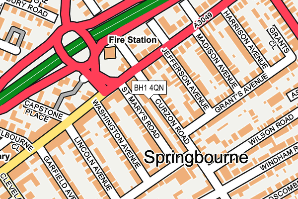 BH1 4QN map - OS OpenMap – Local (Ordnance Survey)