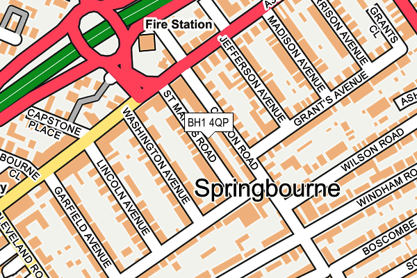 BH1 4QP map - OS OpenMap – Local (Ordnance Survey)