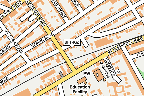 BH1 4QZ map - OS OpenMap – Local (Ordnance Survey) BH1 4QZ map - OS OpenMap – Local (Ordnance Survey)