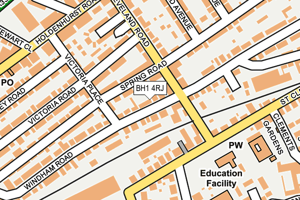 BH1 4RJ map - OS OpenMap – Local (Ordnance Survey) BH1 4RJ map - OS OpenMap – Local (Ordnance Survey)