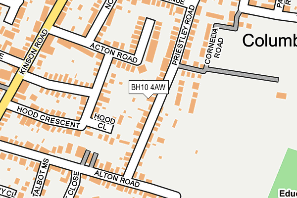 BH10 4AW map - OS OpenMap – Local (Ordnance Survey) BH10 4AW map - OS OpenMap – Local (Ordnance Survey)
