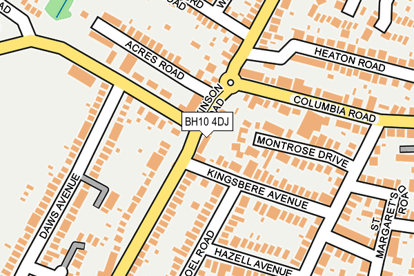 BH10 4DJ map - OS OpenMap – Local (Ordnance Survey) BH10 4DJ map - OS OpenMap – Local (Ordnance Survey)