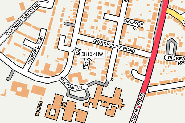 BH10 4HW map - OS OpenMap – Local (Ordnance Survey)