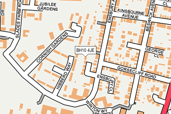 BH10 4JE map - OS OpenMap – Local (Ordnance Survey) BH10 4JE map - OS OpenMap – Local (Ordnance Survey)