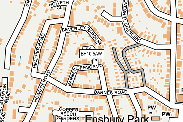 BH10 5AW map - OS OpenMap – Local (Ordnance Survey)