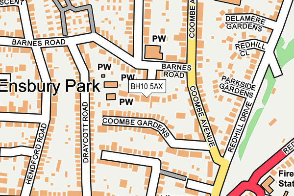 BH10 5AX map - OS OpenMap – Local (Ordnance Survey) BH10 5AX map - OS OpenMap – Local (Ordnance Survey)