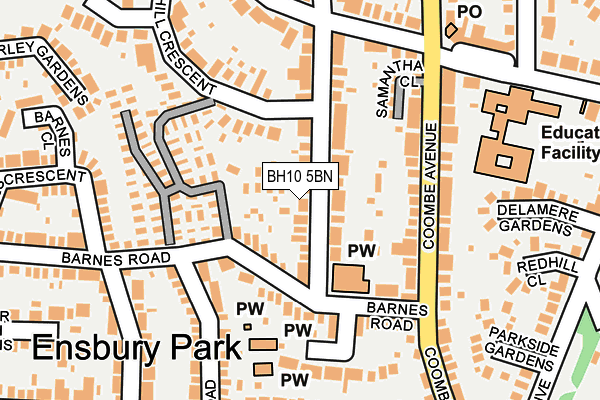 BH10 5BN map - OS OpenMap – Local (Ordnance Survey) BH10 5BN map - OS OpenMap – Local (Ordnance Survey)