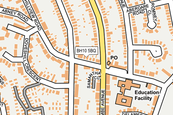 BH10 5BQ map - OS OpenMap – Local (Ordnance Survey)