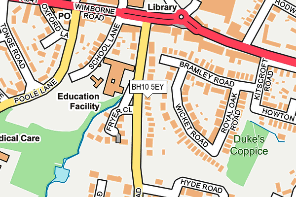 BH10 5EY map - OS OpenMap – Local (Ordnance Survey) BH10 5EY map - OS OpenMap – Local (Ordnance Survey)