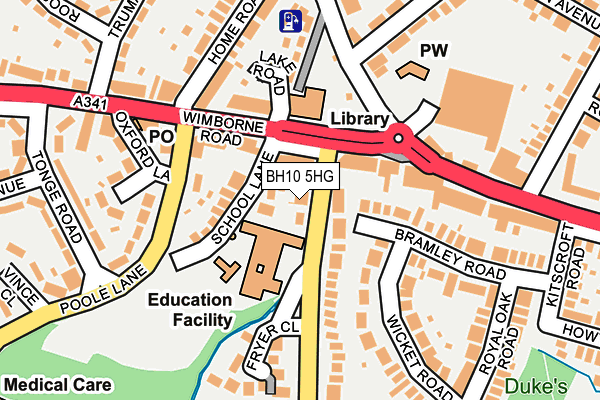 BH10 5HG map - OS OpenMap – Local (Ordnance Survey)