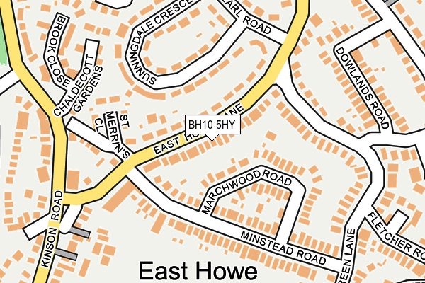 BH10 5HY map - OS OpenMap – Local (Ordnance Survey)