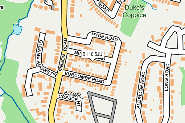 BH10 5JU map - OS OpenMap – Local (Ordnance Survey)