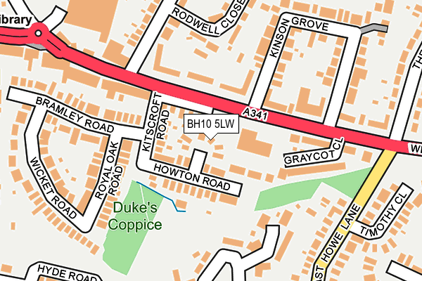 BH10 5LW map - OS OpenMap – Local (Ordnance Survey) BH10 5LW map - OS OpenMap – Local (Ordnance Survey)