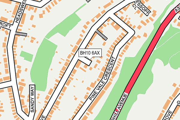 BH10 6AX map - OS OpenMap – Local (Ordnance Survey) BH10 6AX map - OS OpenMap – Local (Ordnance Survey)