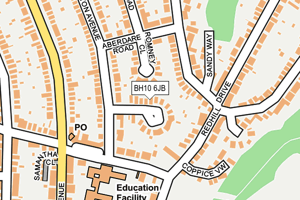 BH10 6JB map - OS OpenMap – Local (Ordnance Survey) BH10 6JB map - OS OpenMap – Local (Ordnance Survey)