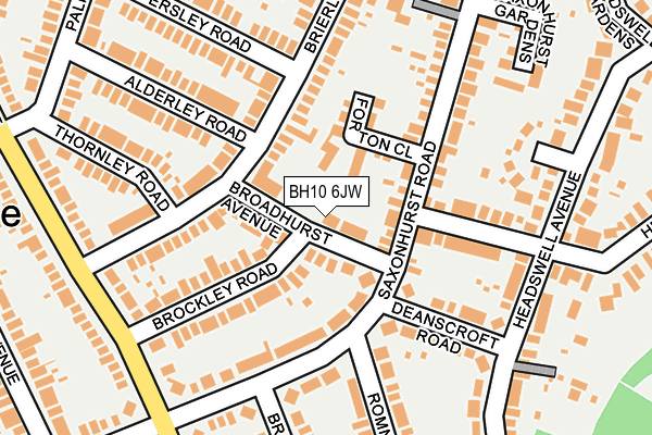 BH10 6JW map - OS OpenMap – Local (Ordnance Survey) BH10 6JW map - OS OpenMap – Local (Ordnance Survey)