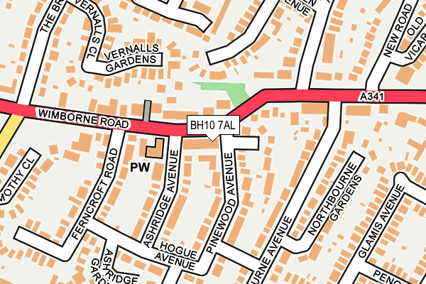 BH10 7AL map - OS OpenMap – Local (Ordnance Survey) BH10 7AL map - OS OpenMap – Local (Ordnance Survey)