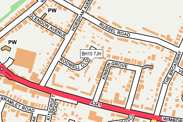 BH10 7JH map - OS OpenMap – Local (Ordnance Survey) BH10 7JH map - OS OpenMap – Local (Ordnance Survey)