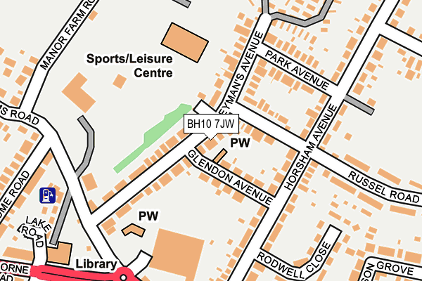 BH10 7JW map - OS OpenMap – Local (Ordnance Survey)