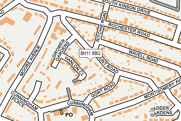 BH11 8BQ map - OS OpenMap – Local (Ordnance Survey) BH11 8BQ map - OS OpenMap – Local (Ordnance Survey)