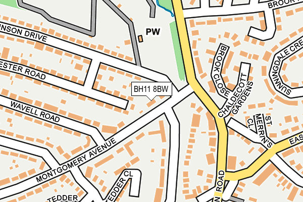 BH11 8BW map - OS OpenMap – Local (Ordnance Survey) BH11 8BW map - OS OpenMap – Local (Ordnance Survey)