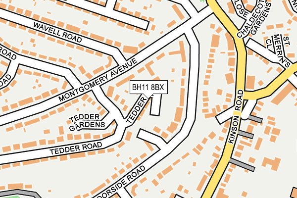 BH11 8BX map - OS OpenMap – Local (Ordnance Survey) BH11 8BX map - OS OpenMap – Local (Ordnance Survey)