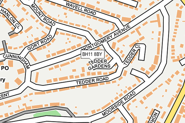 BH11 8BY map - OS OpenMap – Local (Ordnance Survey) BH11 8BY map - OS OpenMap – Local (Ordnance Survey)