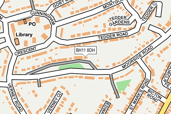 BH11 8DH map - OS OpenMap – Local (Ordnance Survey) BH11 8DH map - OS OpenMap – Local (Ordnance Survey)