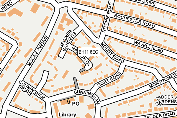 BH11 8EG map - OS OpenMap – Local (Ordnance Survey) BH11 8EG map - OS OpenMap – Local (Ordnance Survey)