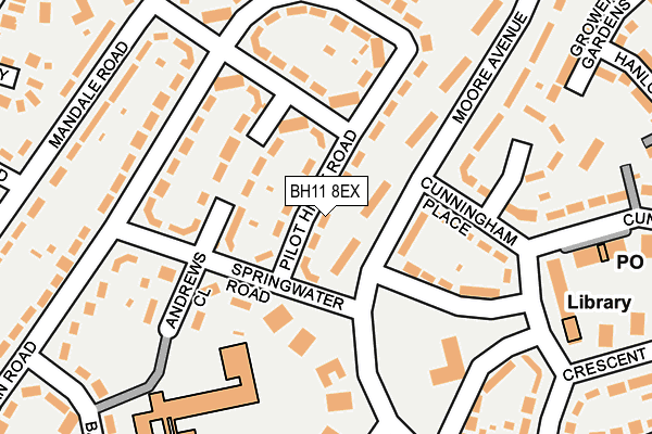 BH11 8EX map - OS OpenMap – Local (Ordnance Survey) BH11 8EX map - OS OpenMap – Local (Ordnance Survey)