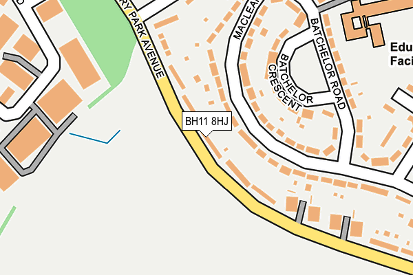 BH11 8HJ map - OS OpenMap – Local (Ordnance Survey) BH11 8HJ map - OS OpenMap – Local (Ordnance Survey)