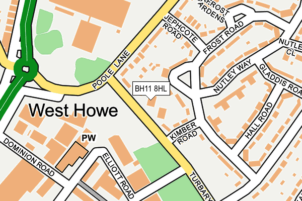 BH11 8HL map - OS OpenMap – Local (Ordnance Survey) BH11 8HL map - OS OpenMap – Local (Ordnance Survey)
