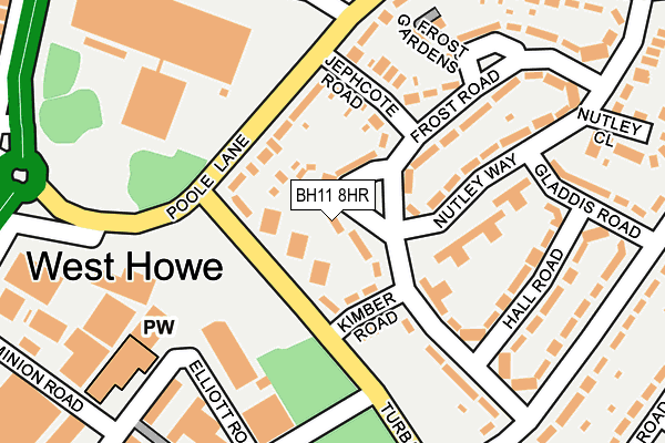 BH11 8HR map - OS OpenMap – Local (Ordnance Survey) BH11 8HR map - OS OpenMap – Local (Ordnance Survey)