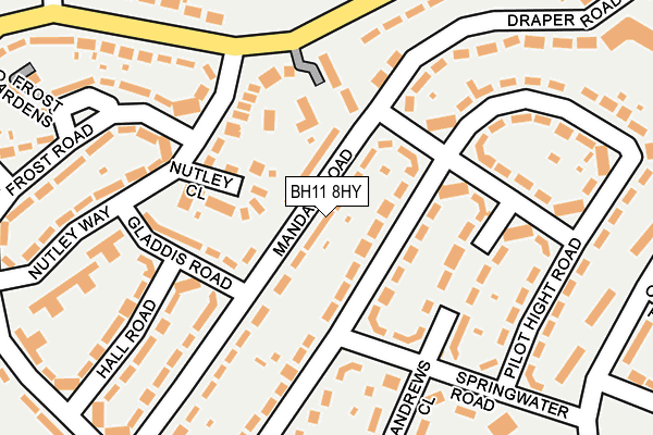 BH11 8HY map - OS OpenMap – Local (Ordnance Survey) BH11 8HY map - OS OpenMap – Local (Ordnance Survey)