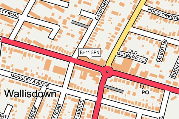 BH11 8PN map - OS OpenMap – Local (Ordnance Survey) BH11 8PN map - OS OpenMap – Local (Ordnance Survey)