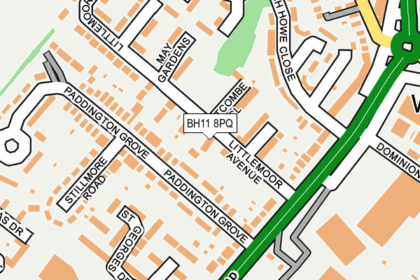 BH11 8PQ map - OS OpenMap – Local (Ordnance Survey) BH11 8PQ map - OS OpenMap – Local (Ordnance Survey)