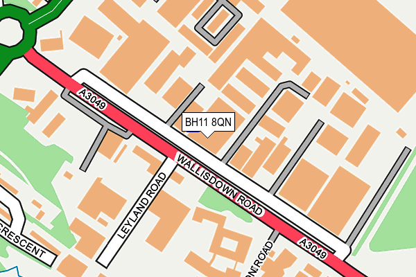 BH11 8QN map - OS OpenMap – Local (Ordnance Survey)