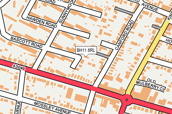 BH11 8RL map - OS OpenMap – Local (Ordnance Survey) BH11 8RL map - OS OpenMap – Local (Ordnance Survey)